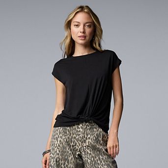 Women's Simply Vera Vera Wang Knotted Front T-Shirt