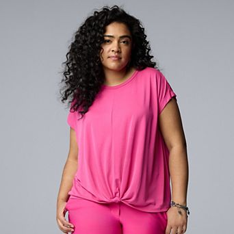 Plus Size Simply Vera Vera Wang Knotted Front Tee