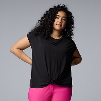 Plus Size Simply Vera Vera Wang Knotted Front Tee