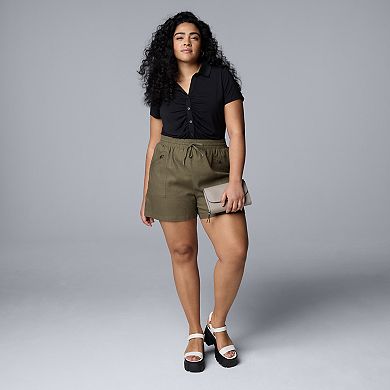 Plus Size Simply Vera Vera Wang Utility Shorts