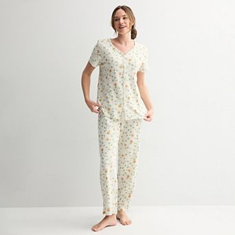 Women's Croft & Barrow® Textured Knit Pajama Top & Pajama Bottoms Set