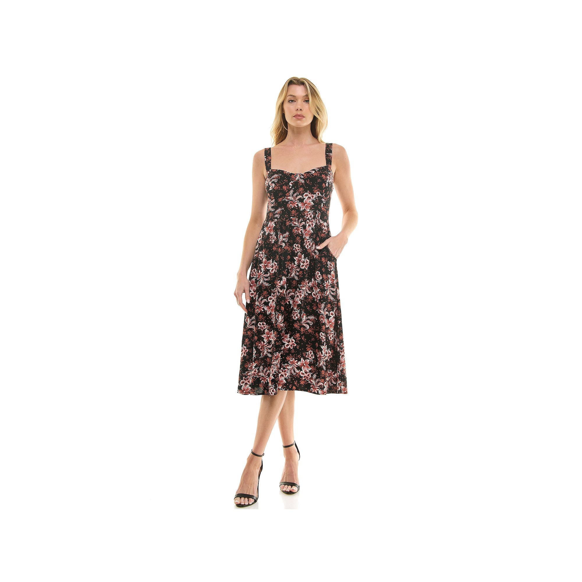 Juniors Lily Rose Strappy Midi Dress, Girls, Size: Small, Black