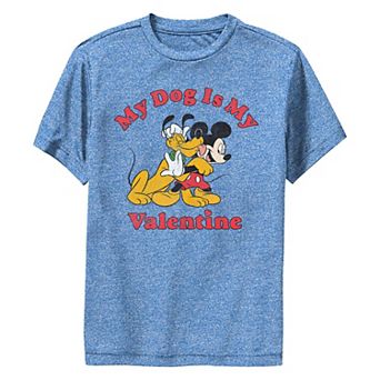 Disney's Mickey Mouse And Pluto My Dog Is My Valentine Performance Boys 8-20 Graphic Tee