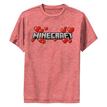 Boys 8-20 Minecraft Title Hearts Logo Performance Graphic Tee