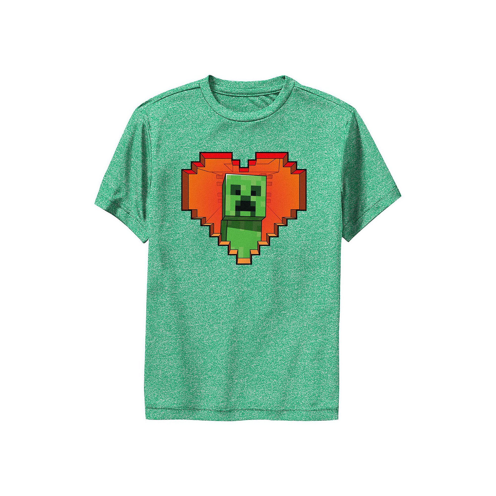 Boys 8-20 Minecraft Creeper Valentine Performance Graphic Tee, Boys, Size:
