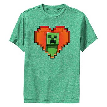 Boys 8-20 Minecraft Creeper Valentine Performance Graphic Tee
