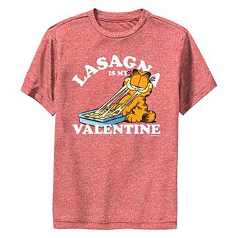 Boys 8-20 Garfield Lasagna Is My Valentine Performance Graphic Tee
