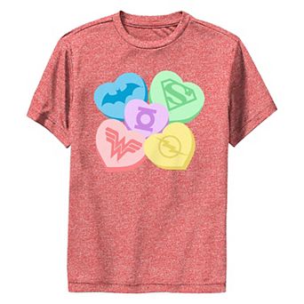 Boys 8-20 Justice League Valentines' Day Candy Hearts Performance Graphic Tee