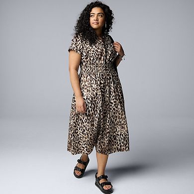 Plus Size Simply Vera Vera Wang Contrast Midi Dress