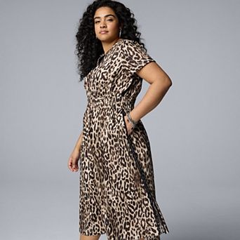 Plus Size Simply Vera Vera Wang Contrast Midi Dress