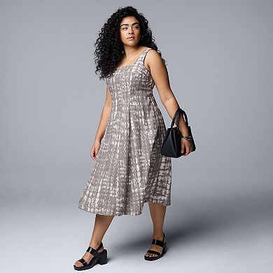 Plus Size Simply Vera Vera Wang Seamed Midi Dress