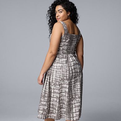 Plus Size Simply Vera Vera Wang Seamed Midi Dress