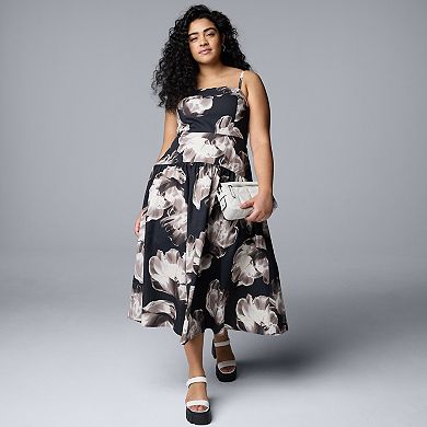 Plus Size Simply Vera Vera Wang Drop Waist Midi Dress