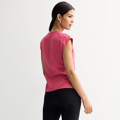 Women's Nine West Ruffled Trim Tie Wrap Blouse