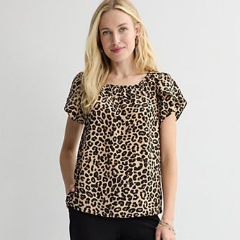 Petite Nine West Tulip Sleeve Blouse