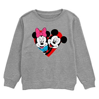Disney's Mickey Mouse And Minnie Mouse Heart Portrait Boys 8-20 Fleece Sweatshirt