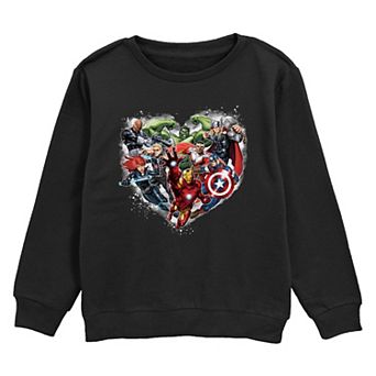 Boys 8-20 Marvel The Avengers Heroes Filled Heart Fleece Sweatshirt
