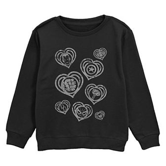 Boys 8-20 Marvel The Avengers Icon Hearts Fleece Sweatshirt