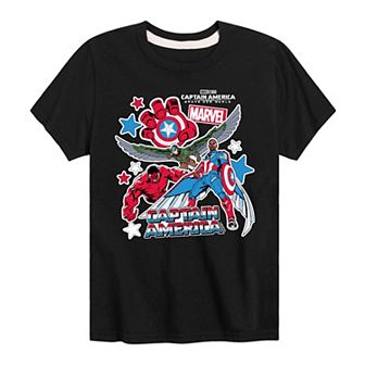 Boys 8-20 Marvel Captain America Brave New World Stickers Graphic Tee