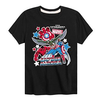 Boys 8-20 Marvel Captain America Brave New World Stickers Graphic Tee