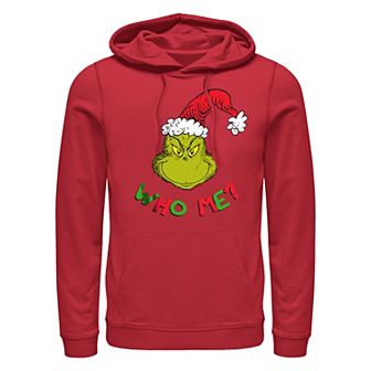 Men's Dr. Seuss Grinch Who Me Graphic Hoodie