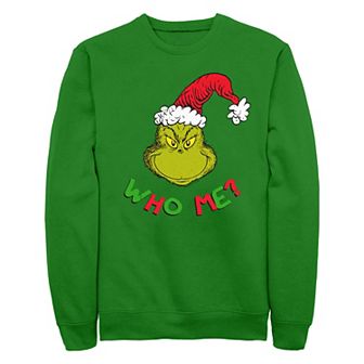 Men's Dr. Seuss Grinch Who Me Fleece Sweatshirt