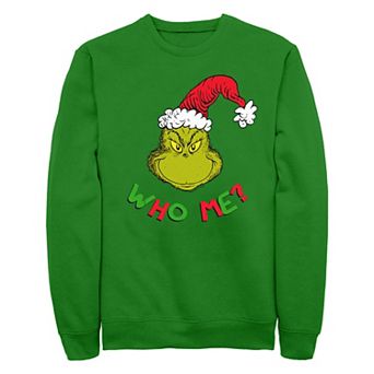 Men's Dr. Seuss Grinch Who Me Fleece Sweatshirt