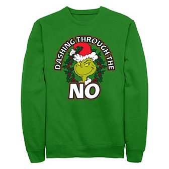 Men's Dr. Seuss Grinch Dashing Through The No Fleece Sweatshirt
