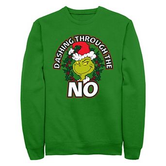 Men's Dr. Seuss Grinch Dashing Through The No Fleece Sweatshirt