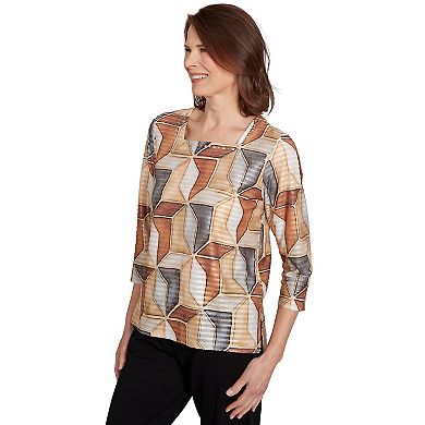 Petite Alfred Dunner Stained Glass Square Neck Top