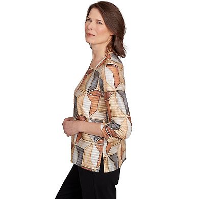 Petite Alfred Dunner Stained Glass Square Neck Top