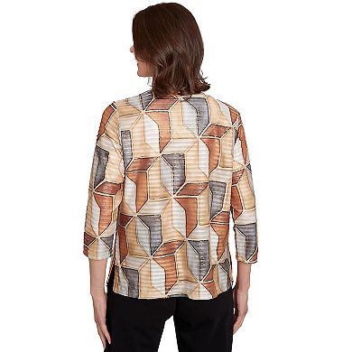 Petite Alfred Dunner Stained Glass Square Neck Top
