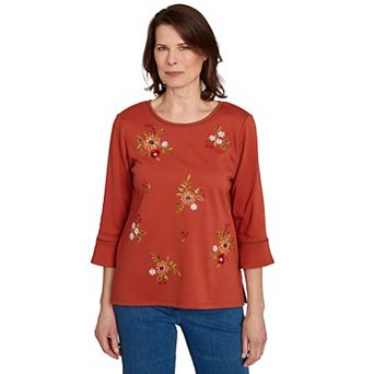 Petite Alfred Dunner Tossed Floral Flutter Sleeve Top