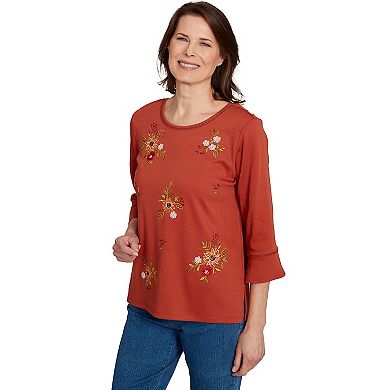 Petite Alfred Dunner Tossed Floral Flutter Sleeve Top
