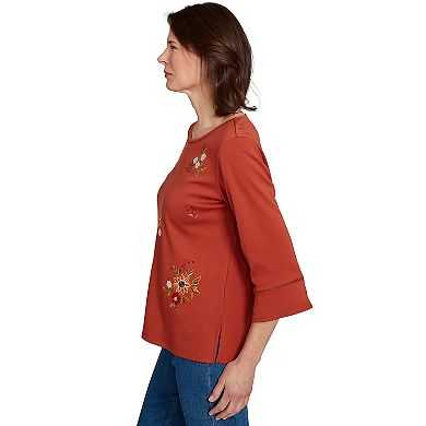 Petite Alfred Dunner Tossed Floral Flutter Sleeve Top