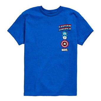 Boys 8-20 Marvel Captain America Oversized Left Chest Graphic Tee