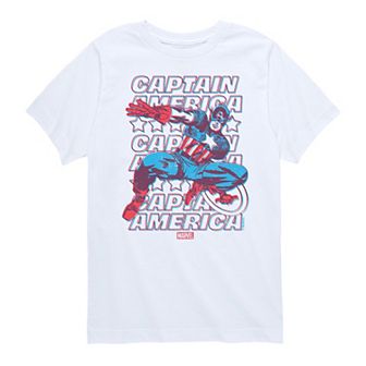 Boys 8-20 Marvel Captain America 3D Vintage Graphic Tee