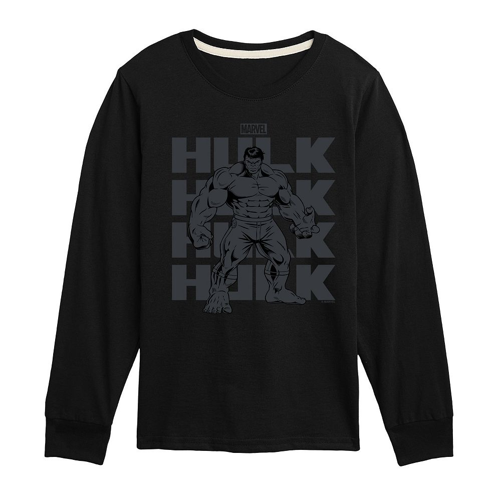 Boys 8-20 Marvel Hulk Monochrome Long Sleeve Graphic Tee