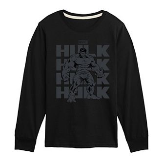 Boys 8-20 Marvel Hulk Monochrome Long Sleeve Graphic Tee