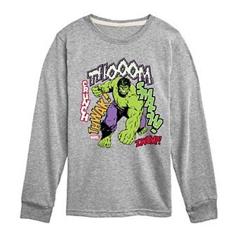 Boys 8-20 Marvel Hulk Comic Sound Effects Long Sleeve Graphic Tee