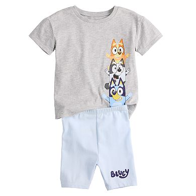 Baby & Toddler Girl Bluey Graphic Tee & Bike Shorts Set