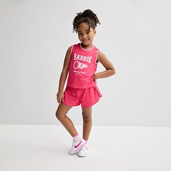 Girls 4-12 Barbie 2 pc Athletic Top & Short Set