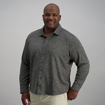 Big & Tall Haggar® Twill Knit Button-Down Shirt
