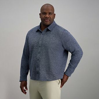Big & Tall Haggar® Twill Knit Button-Down Shirt