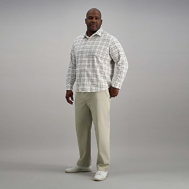 Big & Tall Haggar® Long Sleeve Performance Button-Down Plaid Shirt