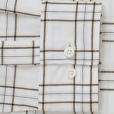 Big & Tall Haggar® Long Sleeve Performance Button-Down Plaid Shirt