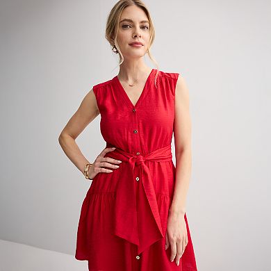 Women's Nine West Button Front Mini Dress