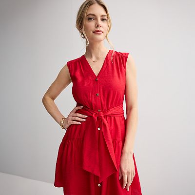 Women's Nine West Button Front Mini Dress
