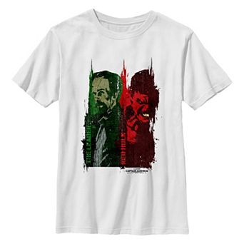 Boys 8-20 Marvel Captain America Brave New World The Leader And Red Hulk Poster Graphic Tee