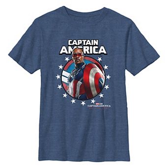 Boys 8-20 Marvel Captain America Brave New World Stars Poster Graphic Tee